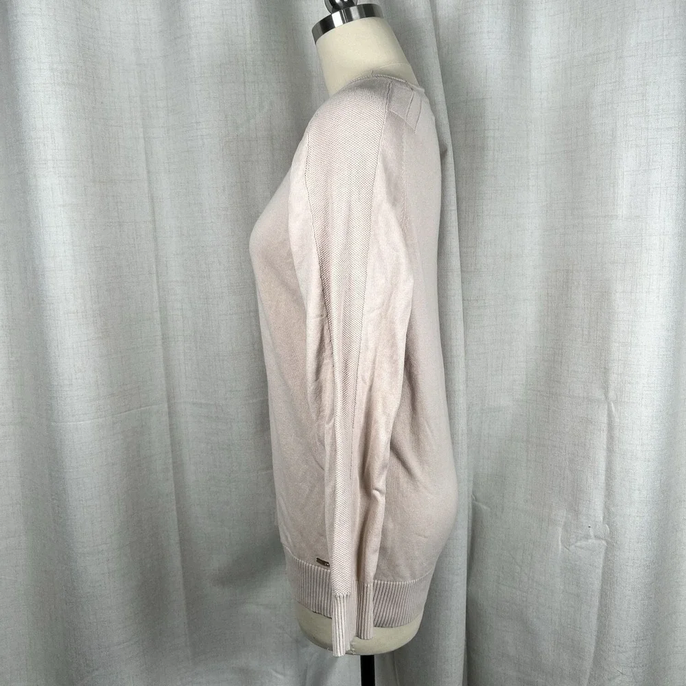 Velez Artisan Blush Pink Crew Neck Sweater Men's Medium Cotton Classic Old Money